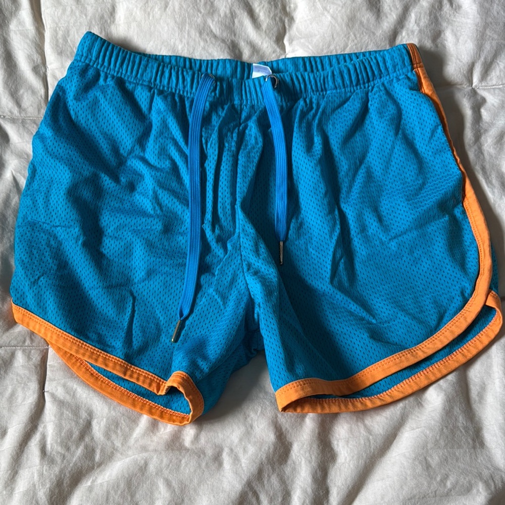 Woof Blue and Orange Athletic Shorts small